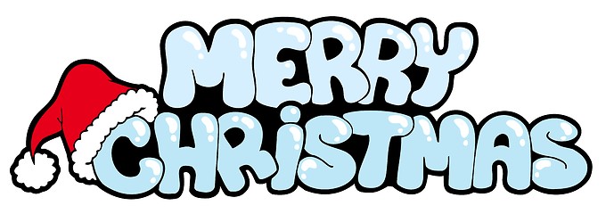 Image showing Merry Christmas snowy sign