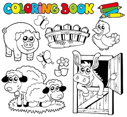 Image showing Coloring book with farm animals 2