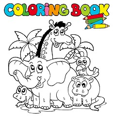 Image showing Coloring book with cute animals 1