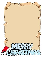 Image showing Parchment with Merry Christmas sign