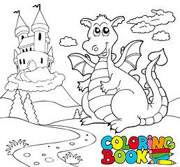 Image showing Coloring book with big dragon 2