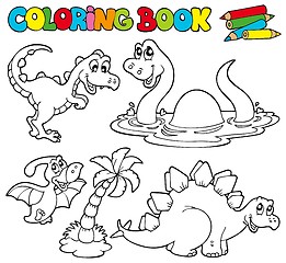 Image showing Coloring book with dinosaurs 1