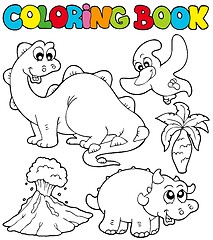 Image showing Coloring book with dinosaurs 2