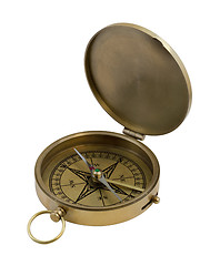 Image showing vintage brass compass