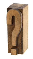 Image showing question mark in vintage letterpress type