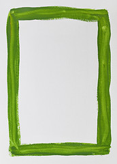 Image showing green frame painted on white canvas