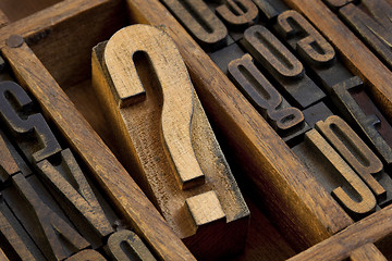 Image showing question mark in vintage letterpress type