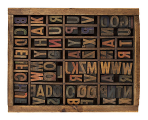 Image showing alphabet in antique wood letterpress types