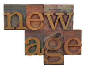 Image showing new age in wooden type