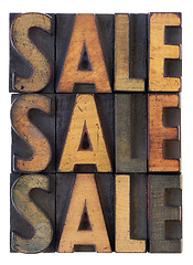 Image showing sale concept - vintage wood types
