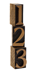 Image showing one, two, three wood numbers