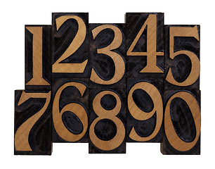 Image showing numbers in vintage wood letterpress types