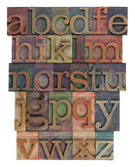 Image showing alphabet abstract - vintage wooden letterpress type