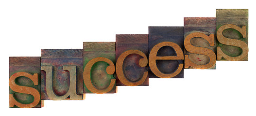 Image showing success concept - letterpress wooden type