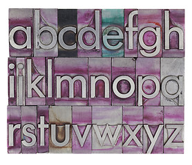 Image showing alphabet in metal letterpress type
