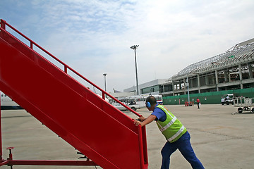 Image showing Airport worker