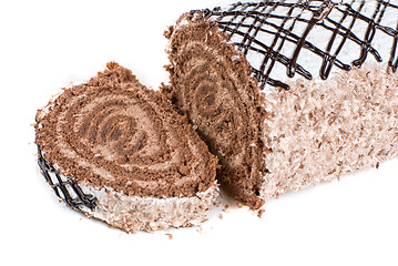 Image showing Chocolate Swiss roll