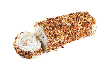 Image showing Nuts Swiss roll