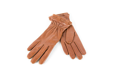 Image showing female leather gloves