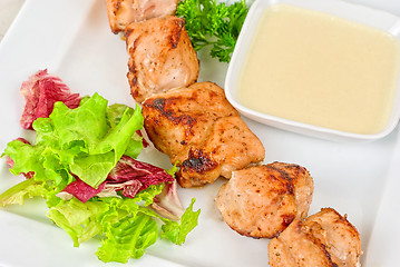 Image showing Grilled chicken kebab