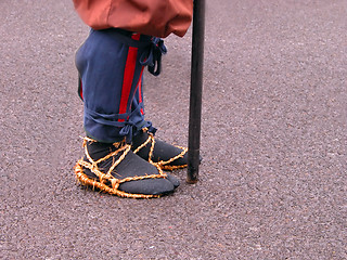 Image showing Japanese warrior feet detail