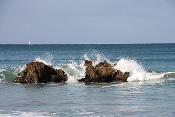 Image showing Rocks and waves