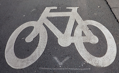Image showing Bicycle path in Brussels