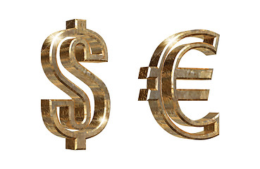 Image showing Dollar and euro symbols