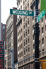 Image showing Wedding Love Street Signs