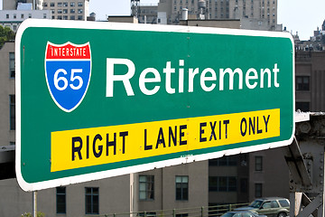 Image showing Retirement Highway Sign