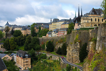 Image showing View from the Casemates on old Luxembourg City