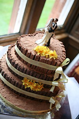 Image showing chocolate wedding cake