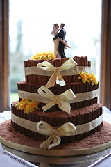 Image showing chocolate wedding cake