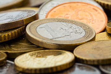 Image showing Euro coins closeup