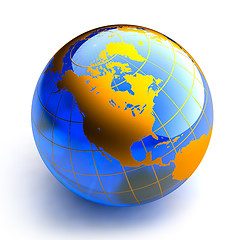 Image showing Blue glass globe on white background