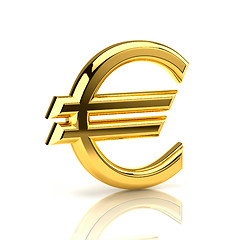 Image showing Golden euro sign on white