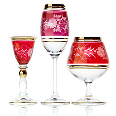 Image showing Set of three glasses