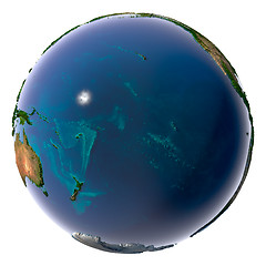 Image showing Realistic Planet Earth with natural water