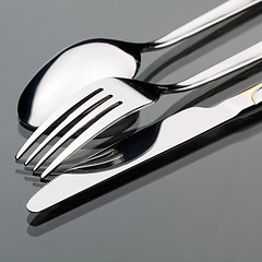 Image showing Knife, fork, spoon