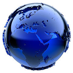 Image showing Blue glass globe