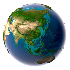 Image showing Realistic Planet Earth with natural water