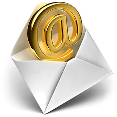 Image showing Golden e-mail sign