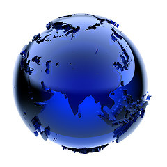 Image showing Blue glass globe