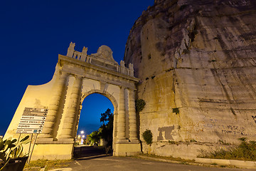 Image showing Naples gate on the Appian Way in the Italian town of Terracina