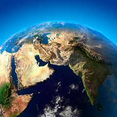 Image showing Beautiful Earth - Arabian Peninsula and India from space