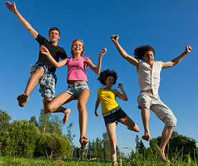 Image showing Leap ahead against the sky