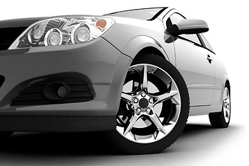 Image showing Silver car on a white background