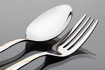 Image showing Fork and spoon
