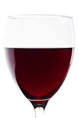 Image showing A glass of red wine on white. Detail 