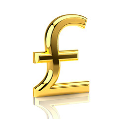 Image showing Golden pound sign on white